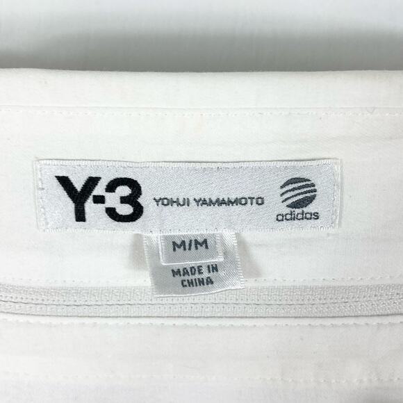 Nwot Y-3 YOHJI YAMAMOTO ADIDAS Dress Shirt M White Zip-Off-Collar&Long-Slv BtnUp - Picture 3 of 16